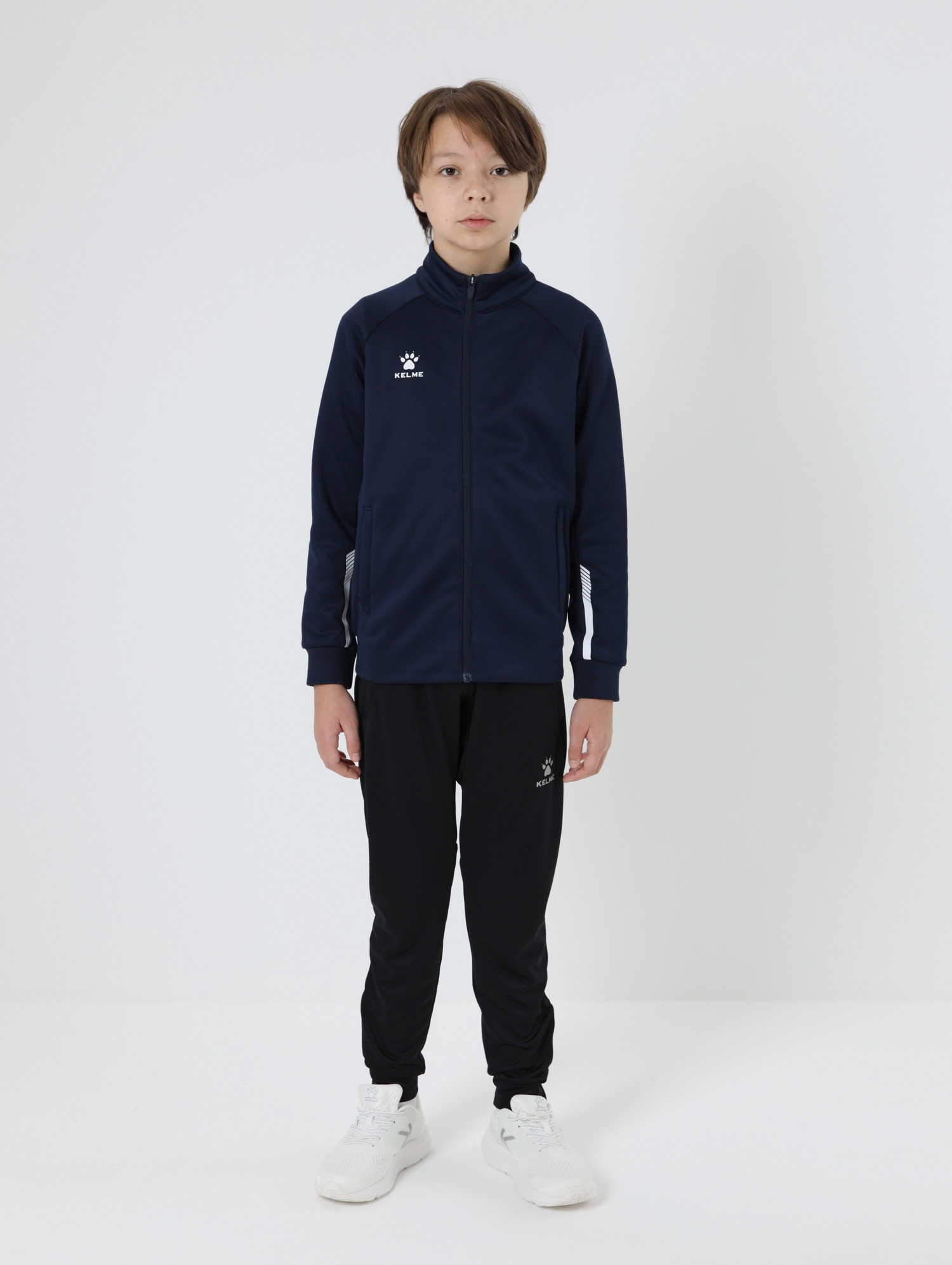 Олимпийка спортивная детская Kelme Children's Knitted Jacket fleece / 7461WT3143-416 (р.120, темно-синий) — фото 3