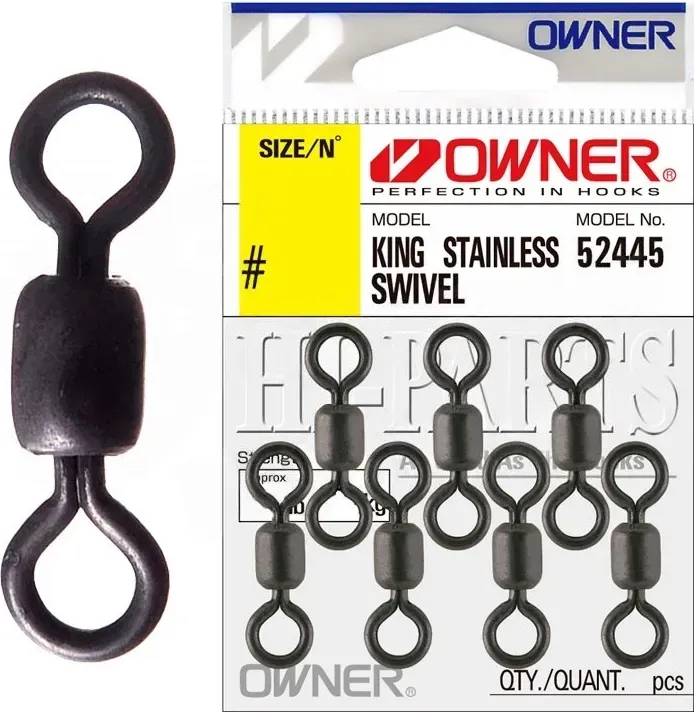 Набор вертлюгов рыболовных Owner King Stainless Swivel black №5 / 52445-05 (13шт) — фото 3