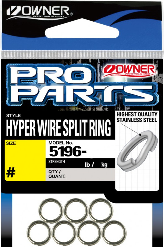 Набор заводных колец Owner Split Ring Hyper Wide steel №4 / 5196-044 (10шт)