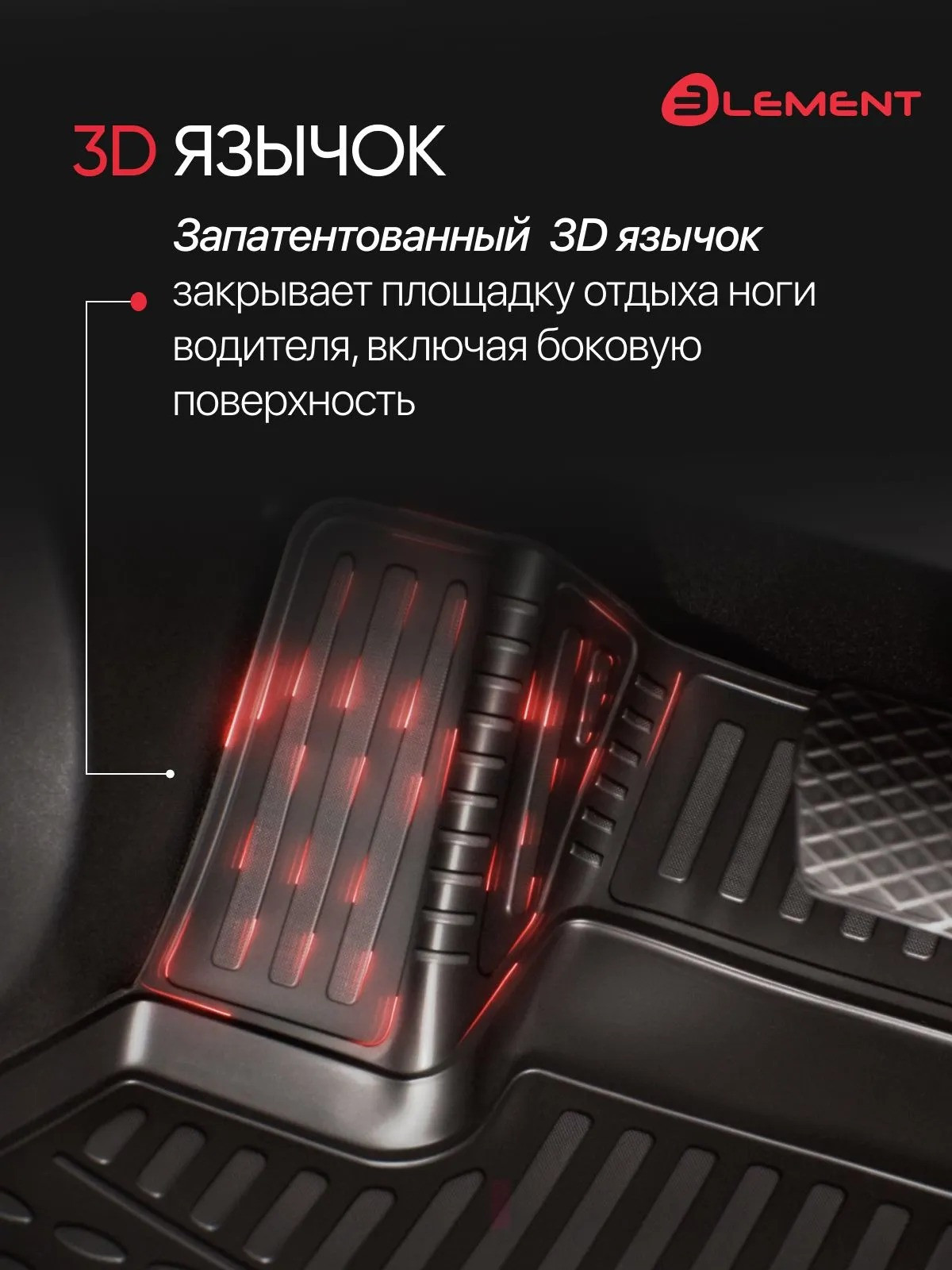 Комплект ковриков для авто ELEMENT ELEMENT3DAN1235210K для Geely EX5/Belgee X80 EM-I — фото 3