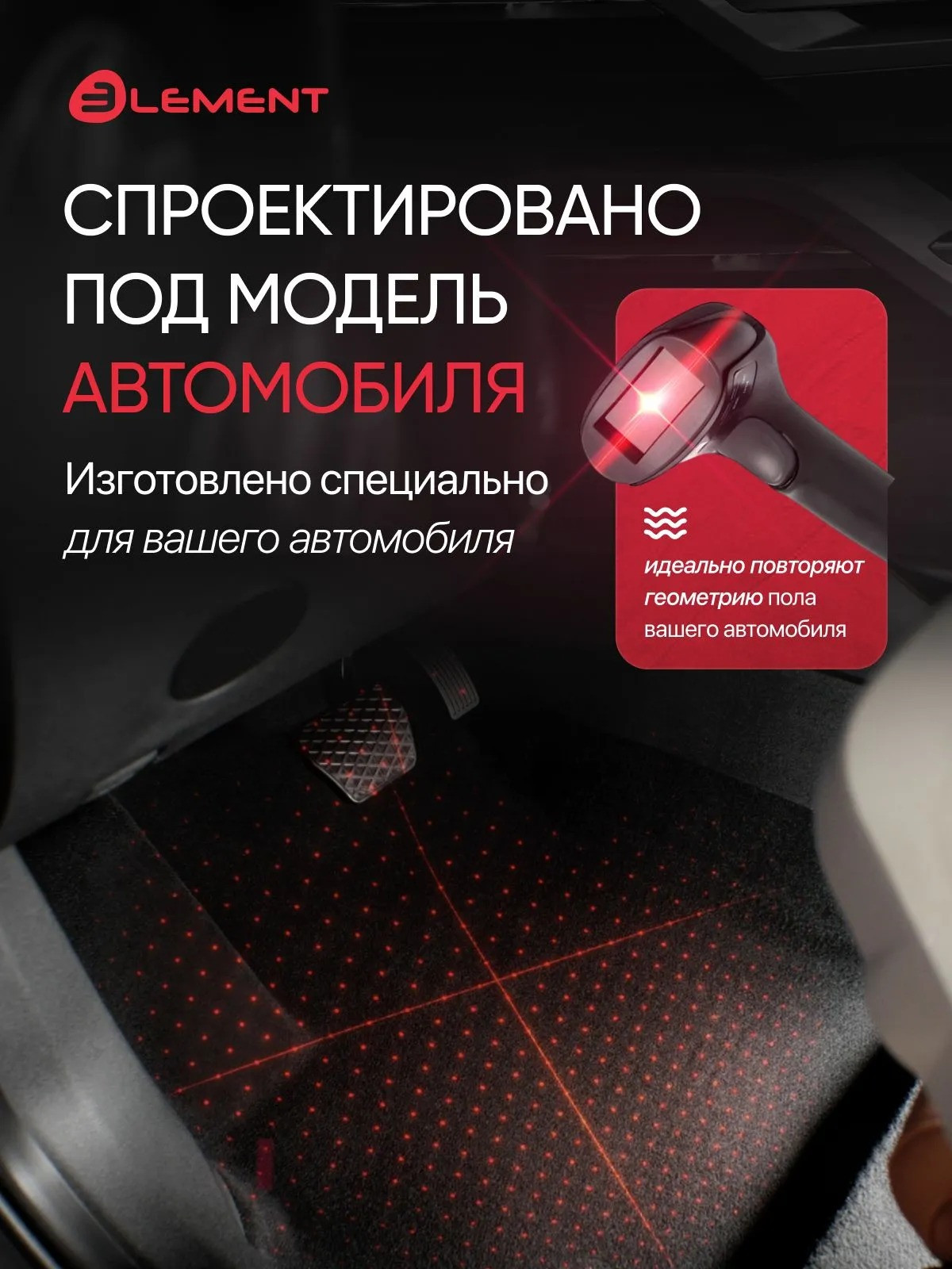 Комплект ковриков для авто ELEMENT ELEMENT3DAN1235210K для Geely EX5/Belgee X80 EM-I — фото 4