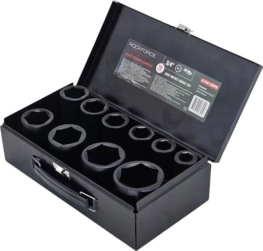 Набор головок слесарных RockForce RF-6108-5MPB (59601), (10шт)