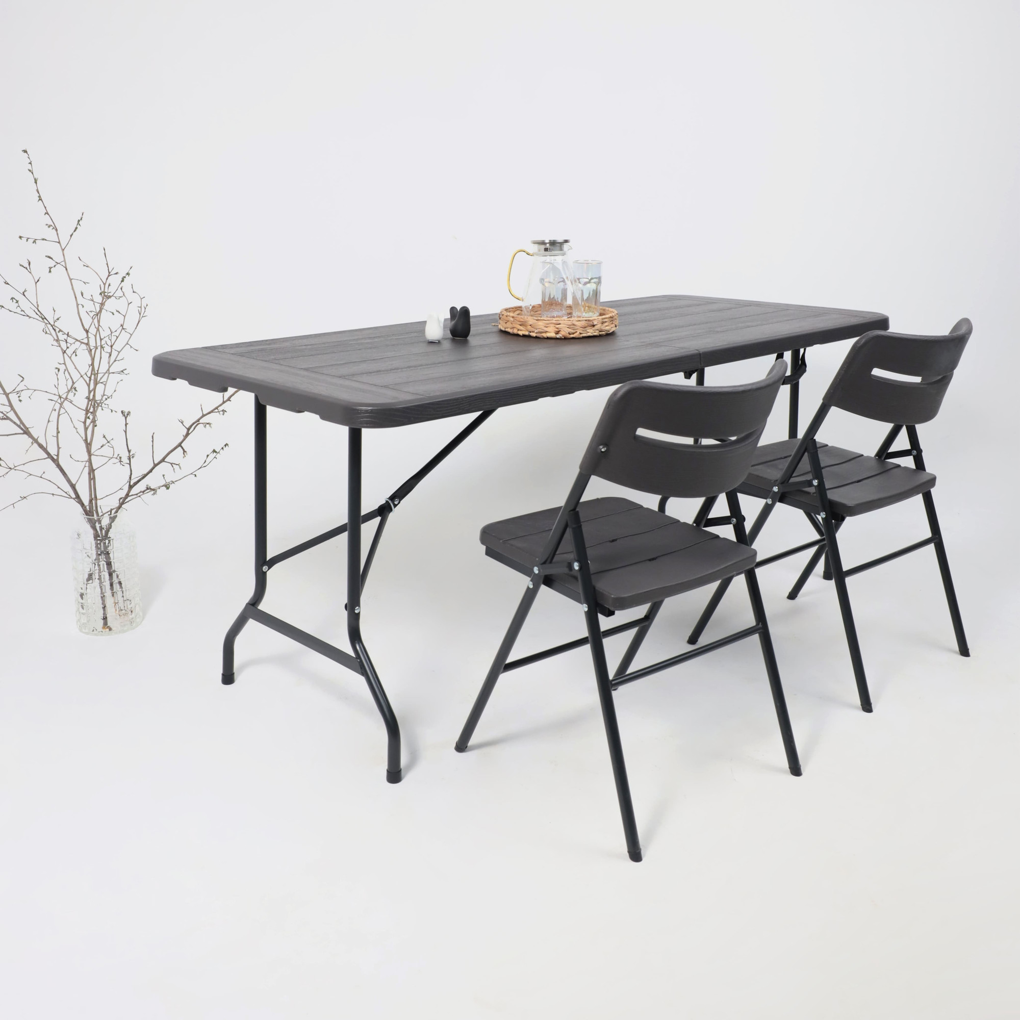 Стол складной AksHome Table AKS тип 5 152х70х74 (темно-серый) — фото 3