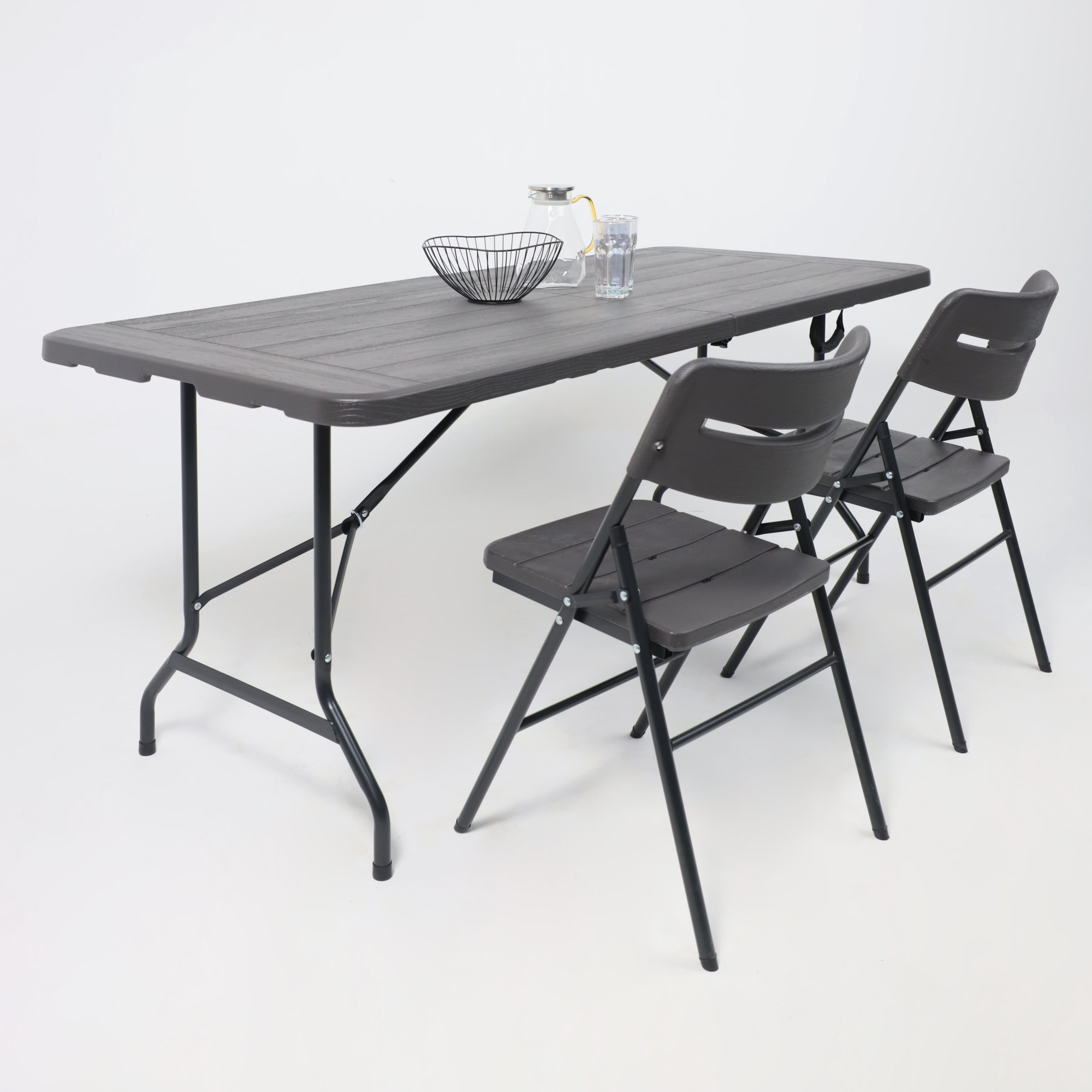 Стол складной AksHome Table AKS тип 5 152х70х74 (темно-серый) — фото 4