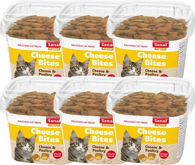 Лакомство для кошек Sanal Cheese Bites (6x75г)