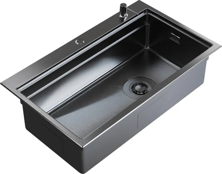 Мойка кухонная Mixline Pro 558473 (черный графит, с сифоном) — фото 3