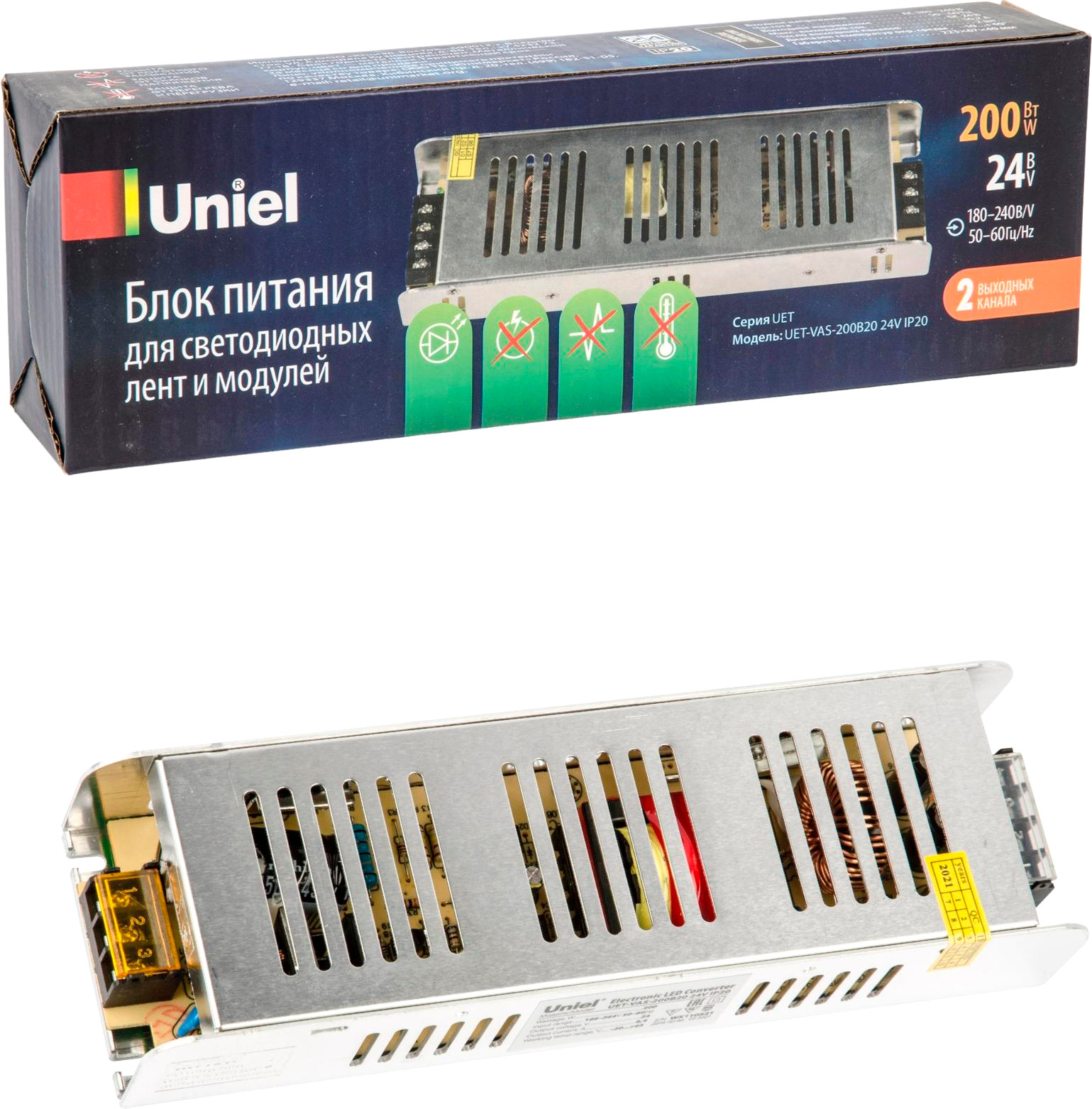 Блок питания для светильника Uniel UET-VAS-200B20 24V IP20 / UL-00002433 — фото 4