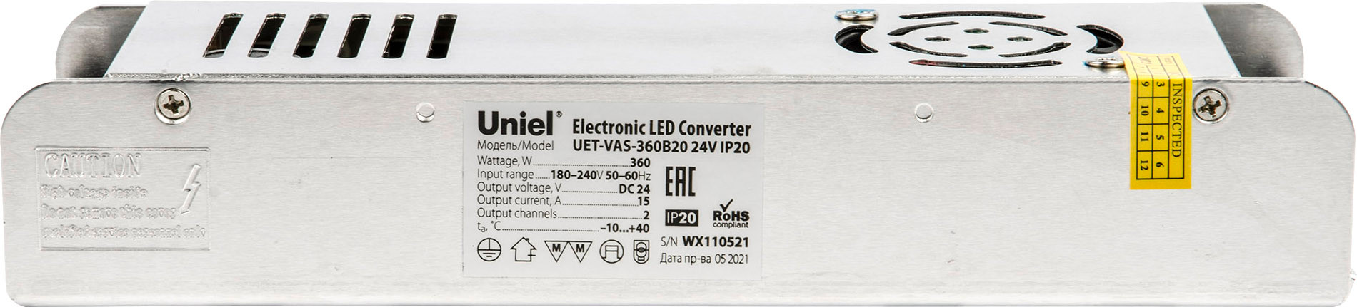 Блок питания для светильника Uniel UET-VAS-360B20 24V IP20 / UL-00002435 — фото 2