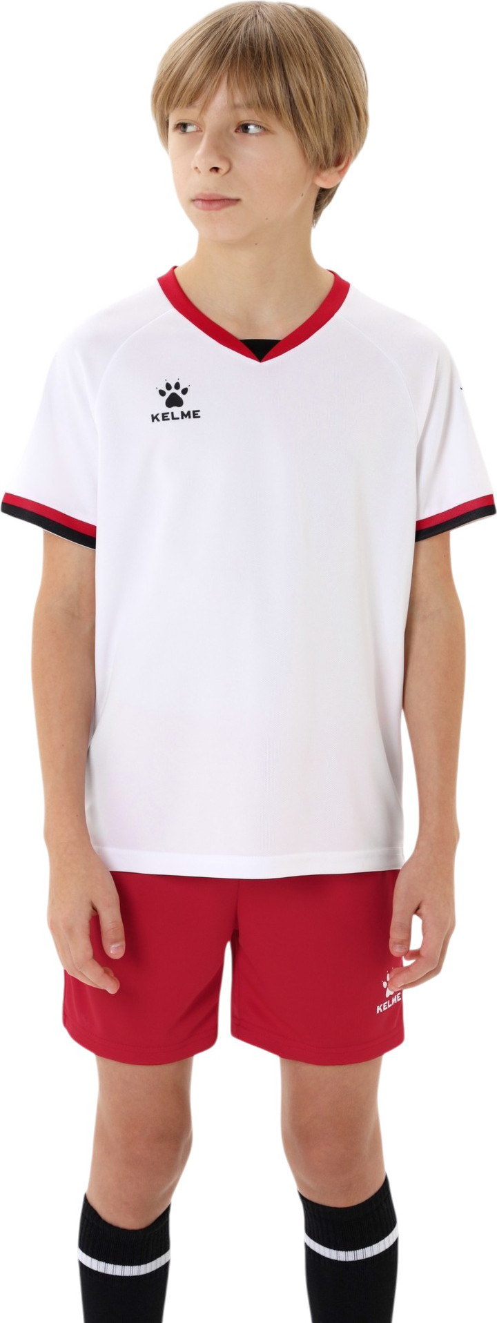 Футбольная форма Kelme Football Uniform Set / 8551ZB31084-100 (р.140, белый/красный)