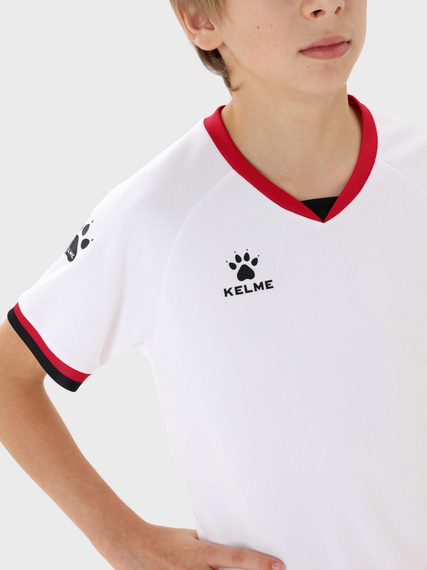Футбольная форма Kelme Football Uniform Set / 8551ZB31084-100 (р.140, белый/красный) — фото 4