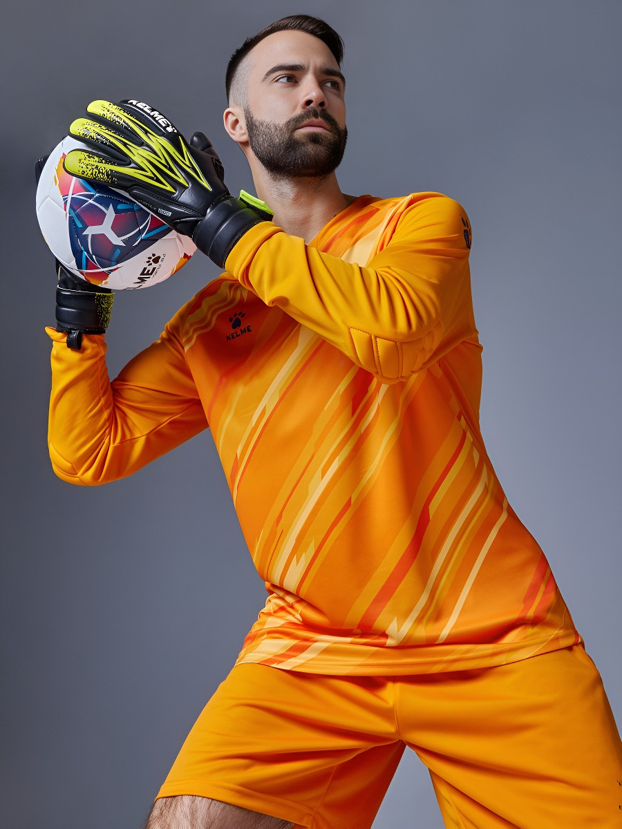 Футбольная форма Kelme Long Sleeve Goalkeeper Suit / 7361ZB1256-807 (L, оранжевый) — фото 2