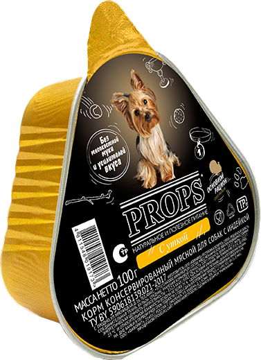 Влажный корм для собак PROPS С уткой (100г)