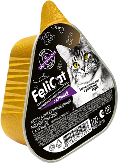 Влажный корм для кошек FeliCat С курицей (100г)