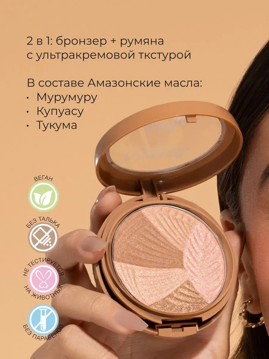 Палетка для скульптурирования Physicians Formula Butter Glow Bronzer + Blush тон здоровое сияние (8.2г) — фото 3