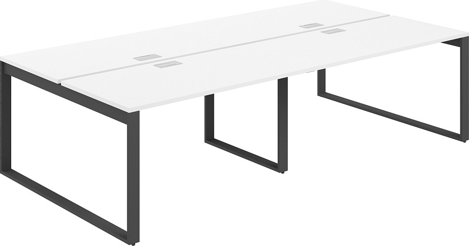 Комплект письменных столов Norden 240х123.8х75 / AG.141.WH.L.72.AN (антрацит/серебристый/белый)