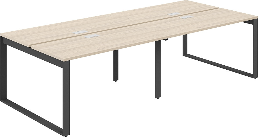 Комплект письменных столов Norden 240х123.8х75 / AG.141.AR.L.72.AN (антрацит/серебристый/акация равелло)
