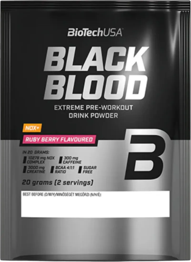 Предтренировочный комплекс BioTechUSA Black Blood NOX+ (20г, красные ягоды)