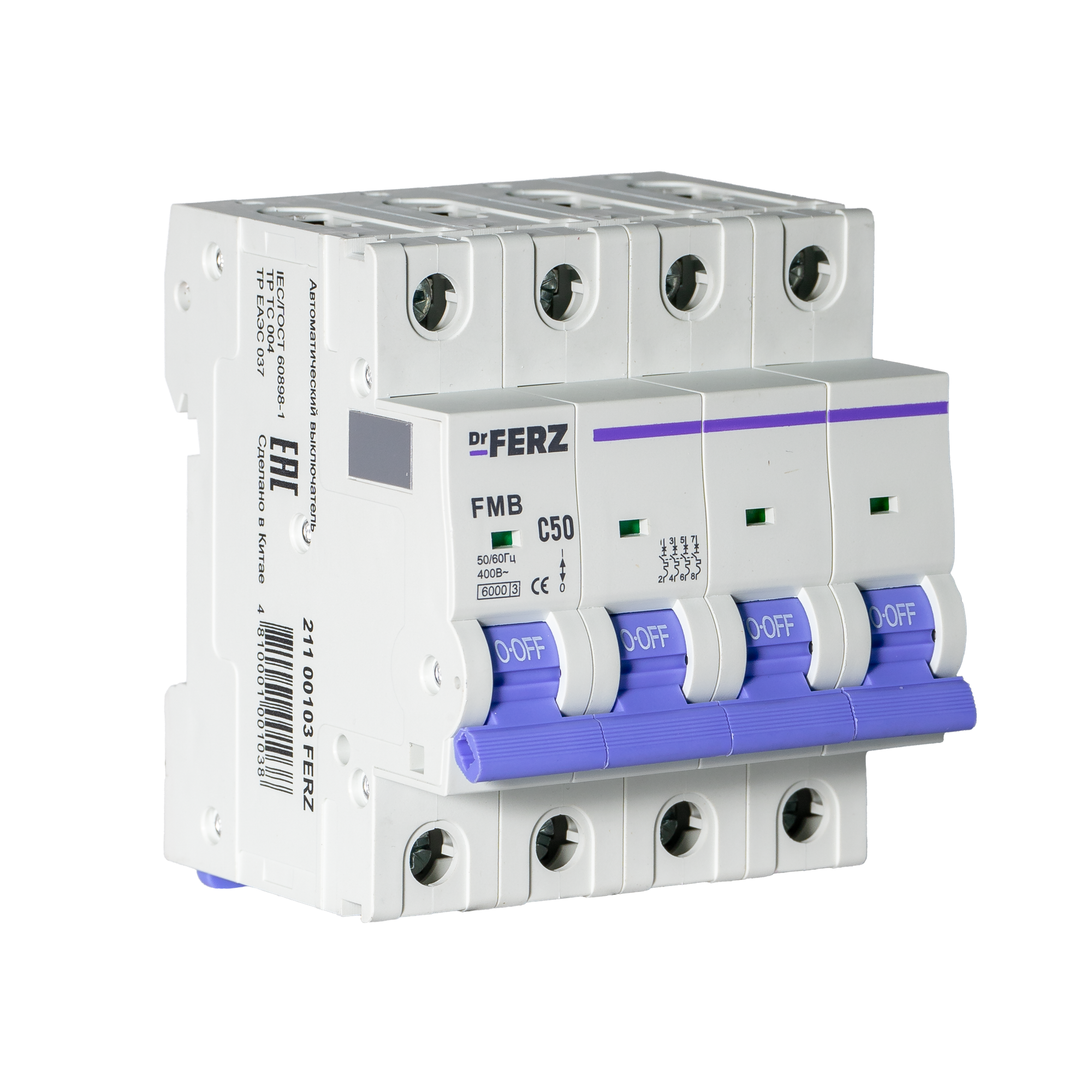 Выключатель автоматический Dr.Ferz FMB-C 6kA 4P 50 C / 21100103FERZ