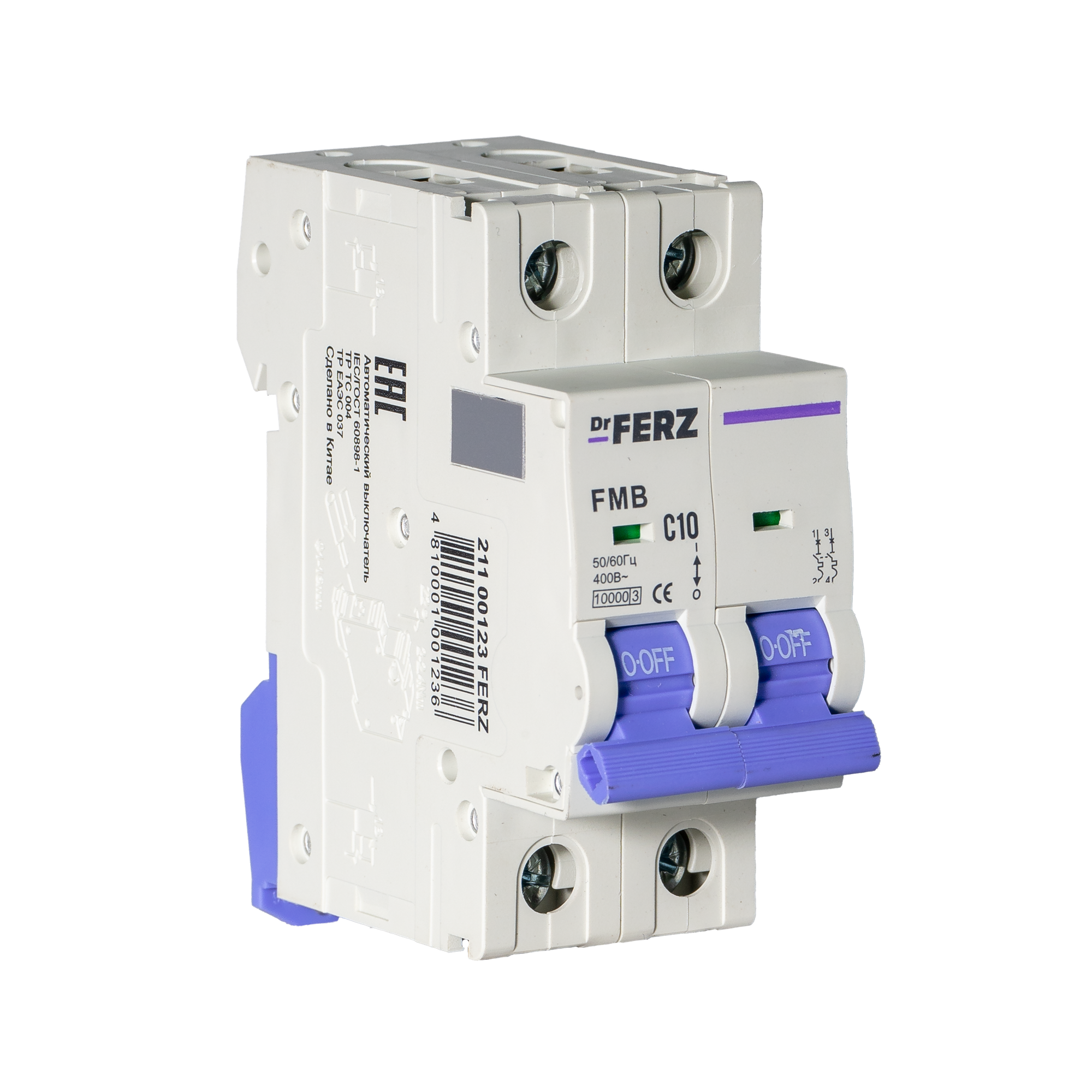 Выключатель автоматический Dr.Ferz FMB-C 10kA 2P 10 C / 21100123FERZ