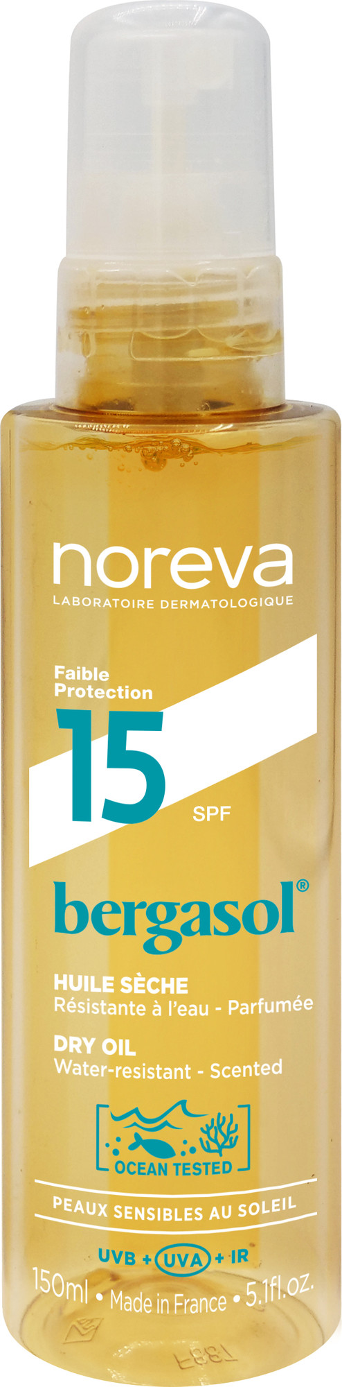 Спрей для загара Noreva Бергасол сухое масло SPF 15 (150мл)