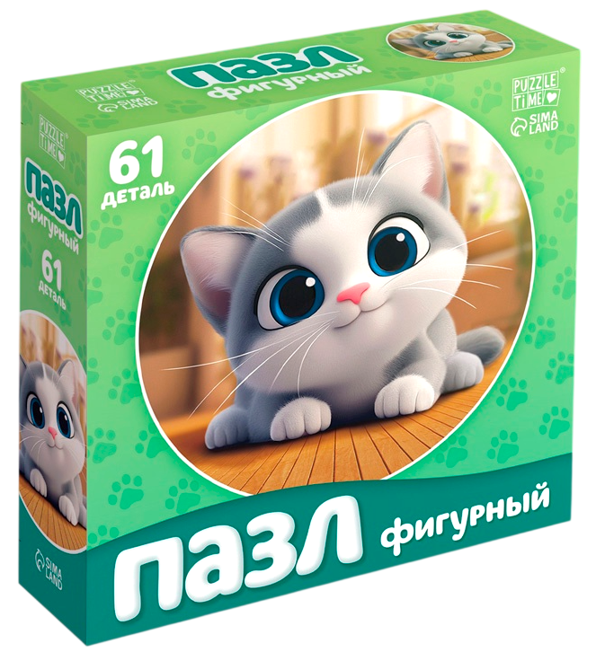Пазл Puzzle Time Озорной котик / 10905754 (61эл)