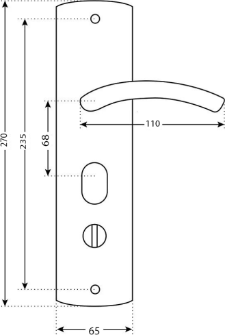 Ручка дверная LS (Long-Term Security) для китайских дверей 222 L — фото 2