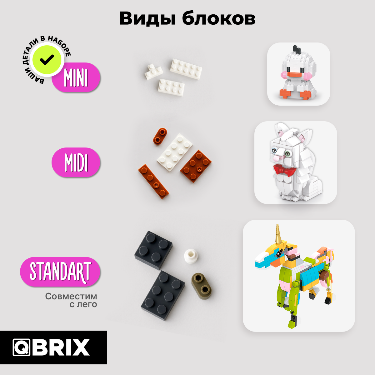 Конструктор QBRIX Kids Мини-блоки Слоник 32023 — фото 2