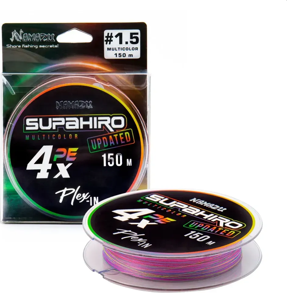Леска плетеная Namazu Supahiro 4Х d-0.35мм test-25кг / NSH150-0.35 (150м, мультиколор) — фото 2