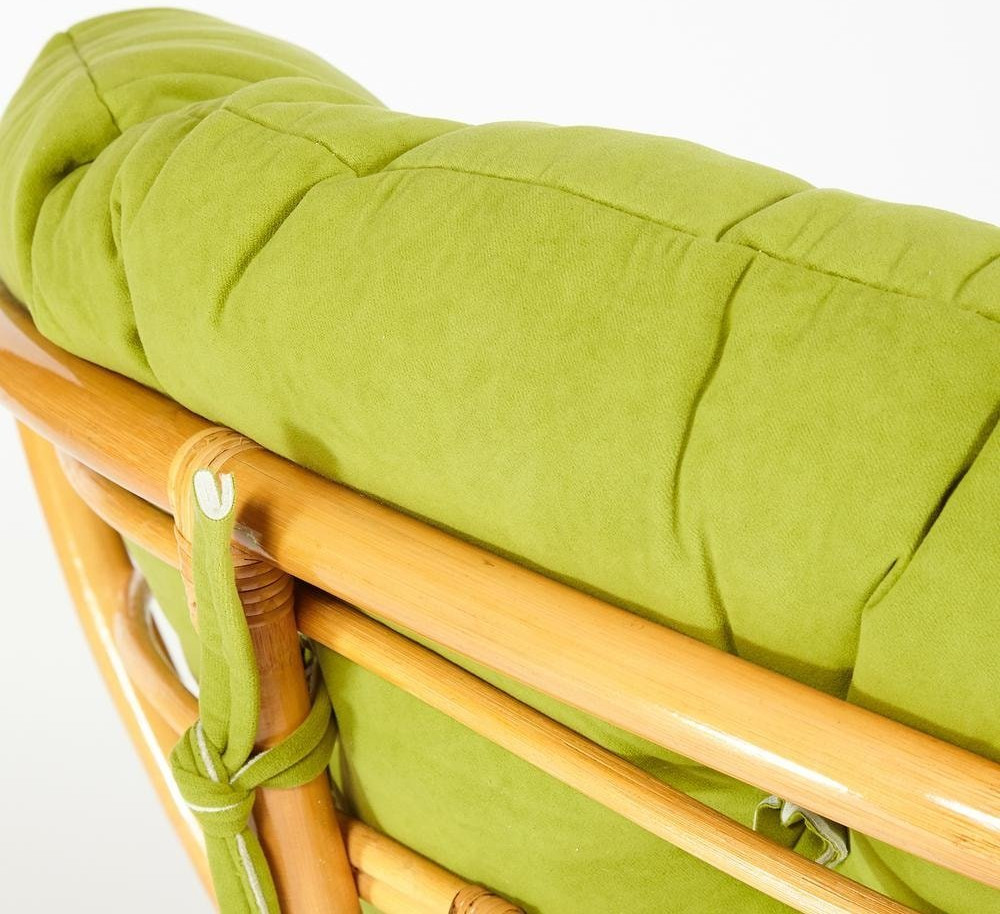 Кресло садовое Tetchair Papasan 23/01 W с подушкой 125 (медовый/флок олива 23) — фото 5