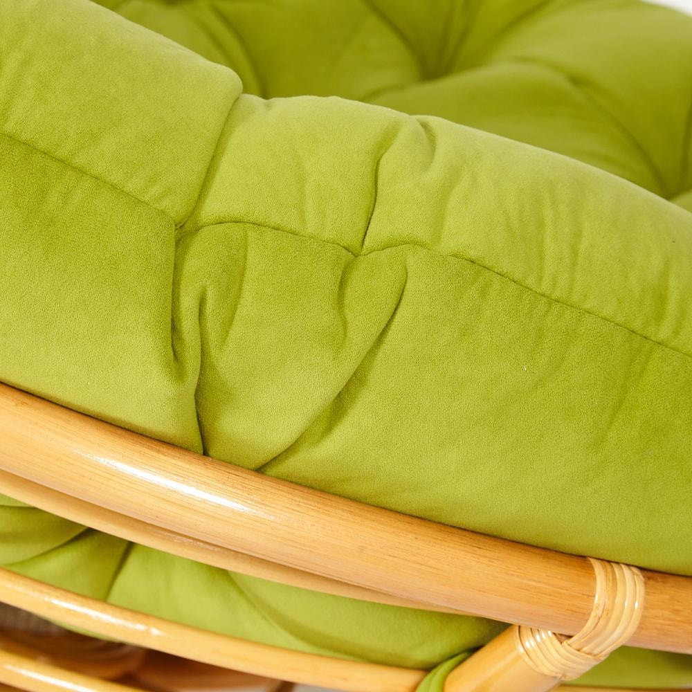 Кресло садовое Tetchair Papasan 23/01 W с подушкой 125 (медовый/флок олива 23) — фото 4