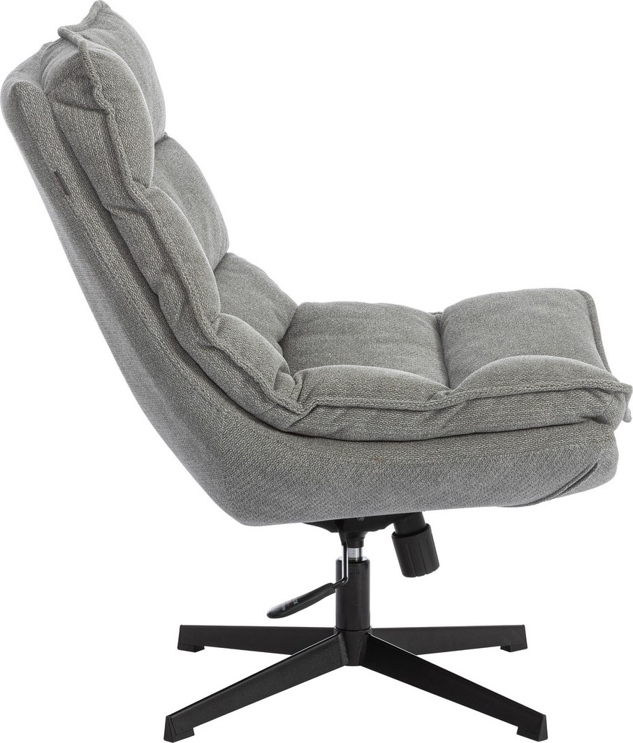 Кресло мягкое Tetchair Reflex с пуфом велюр/букле (светло-серый) — фото 4