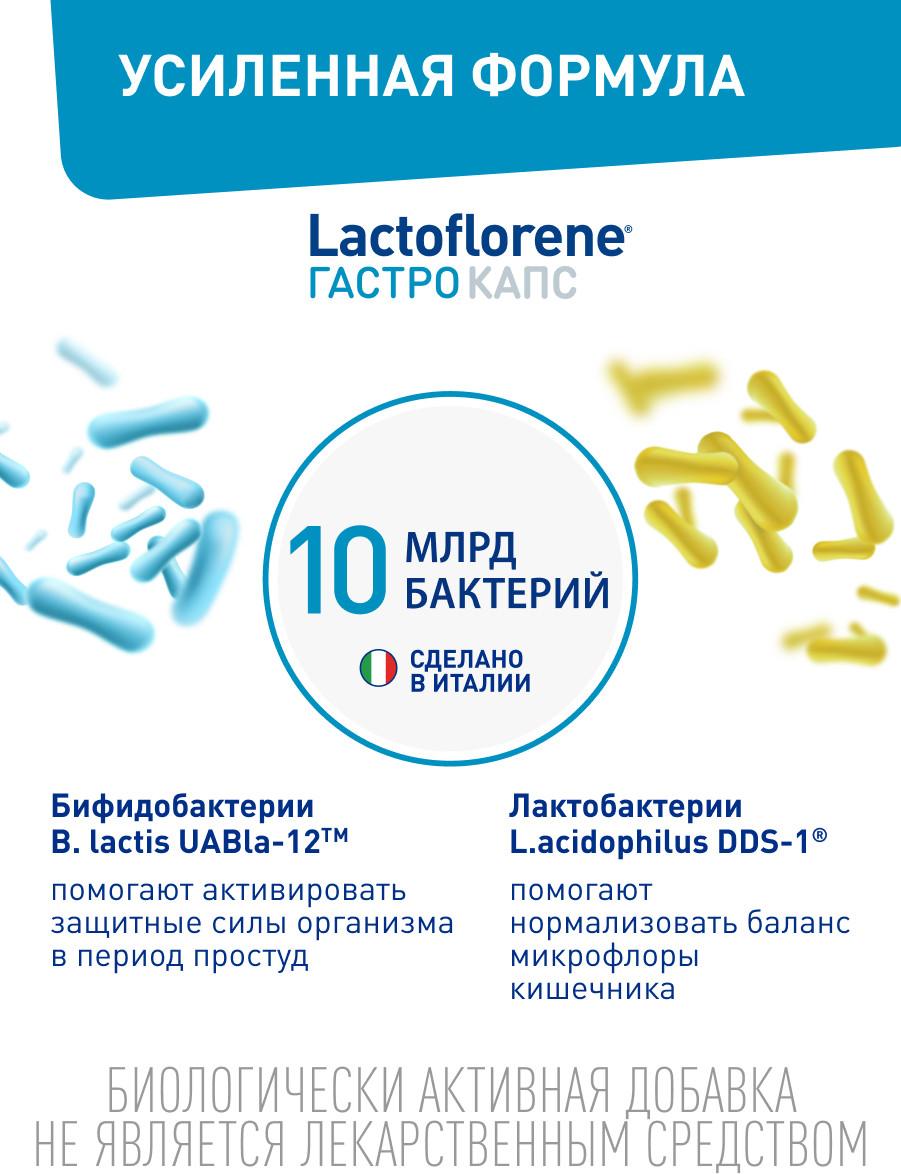 Комплексная пищевая добавка Lactoflorene Гастро Капс (30таб) — фото 4