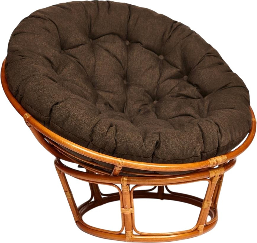 Кресло садовое Tetchair Papasan 23/01 W с подушкой 125 (коньячный/коричневый)