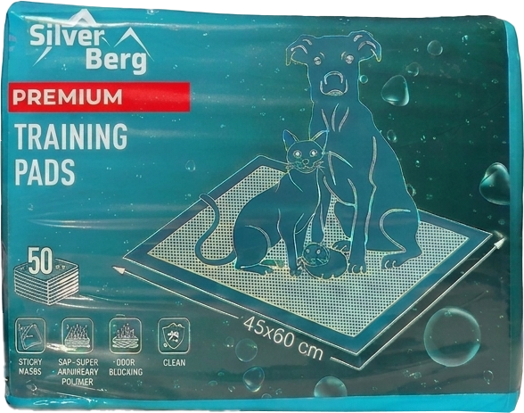 Одноразовая пеленка для животных Silver Berg Premium 45х60 / P-PR-45X60-50 (50шт)