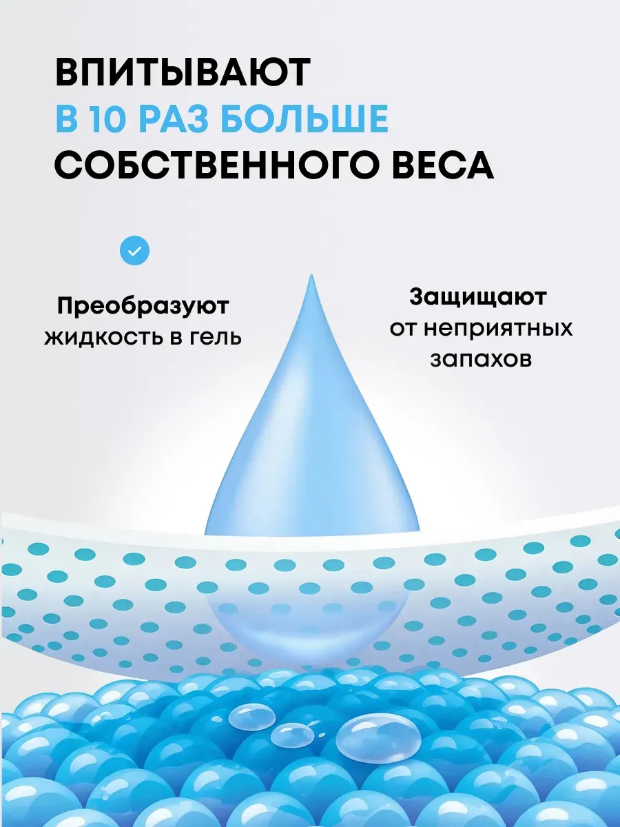 Одноразовая пеленка для животных Silver Berg Premium 45х60 / P-PR-45X60-50 (50шт) — фото 5