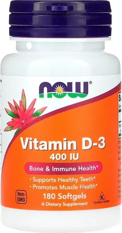 Витамин NOW D3 400 IU (180 капсул)