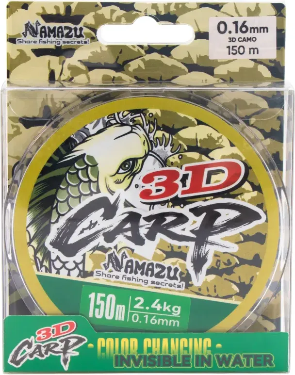 Леска монофильная Namazu 3D Carp L-150м d-0.16мм test-2.4кг 3D Camo / N3DC150-0.16 — фото 5