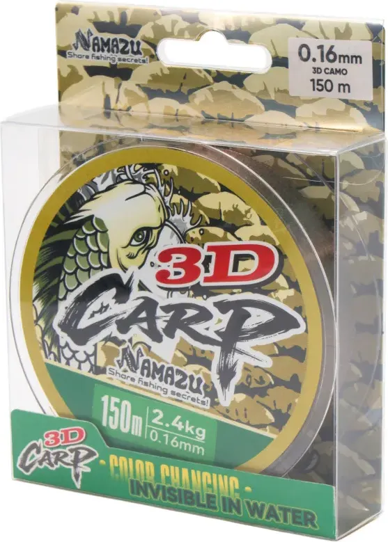 Леска монофильная Namazu 3D Carp L-150м d-0.16мм test-2.4кг 3D Camo / N3DC150-0.16 — фото 4