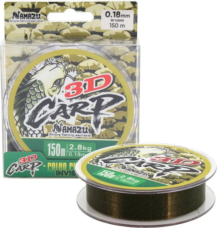 Леска монофильная Namazu 3D Carp L-150м d-0.18мм test-2.8кг 3D Camo / N3DC150-0.18 — фото 3