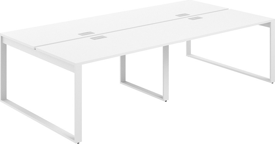 Комплект письменных столов Norden 240х123.8х75 / AG.141.WH.L.72.WH (белый/серебристый/белый)