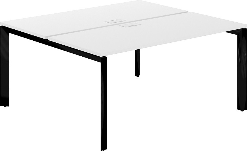 Комплект письменных столов Norden 160х143.8х75 / PR.246.WH.P59.BL (черный/белый)