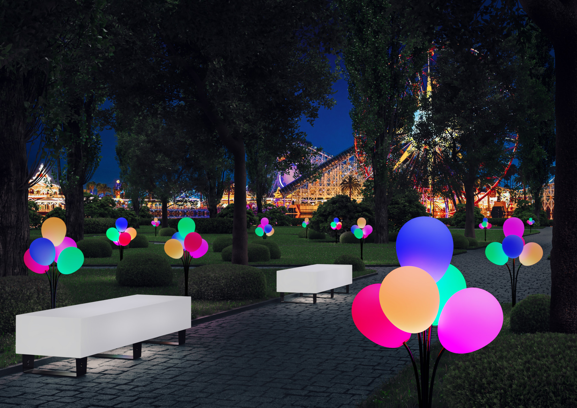 Садовая фигура-светильник БЕРКАНО Bubbles с RGB подсветкой / 210_098_03_102 — фото 3