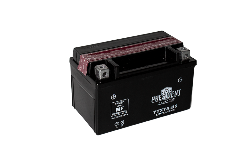 Мотоаккумулятор President Auto (0) 110A / YTX7A-BS (7 А/ч)