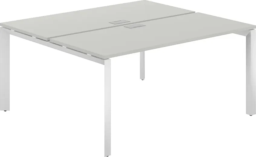 Комплект письменных столов Norden 160х143.8х75 / PR.246.SH.P59.WH (белый/серый бархат)