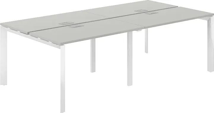 Комплект письменных столов Norden 240х143.8х75 / PR.254.SH.P59.WH (белый/серый бархат)