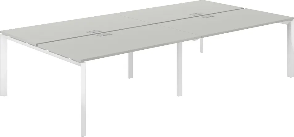 Комплект письменных столов Norden 320х143.8х75 / PR.256.SH.P59.WH (белый/серый бархат)
