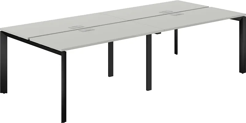 Комплект письменных столов Norden 240х143.8х75 / PR.254.SH.P59.BL (черный/серый бархат)