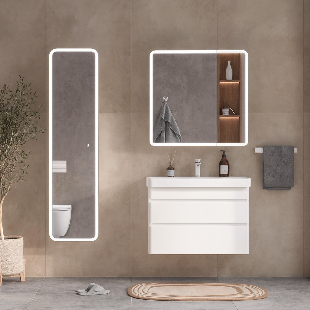 Тумба с умывальником EQUIL Eltoro White 60.2Y 9595 + Volna Найс 60 (подвесная) — фото 2