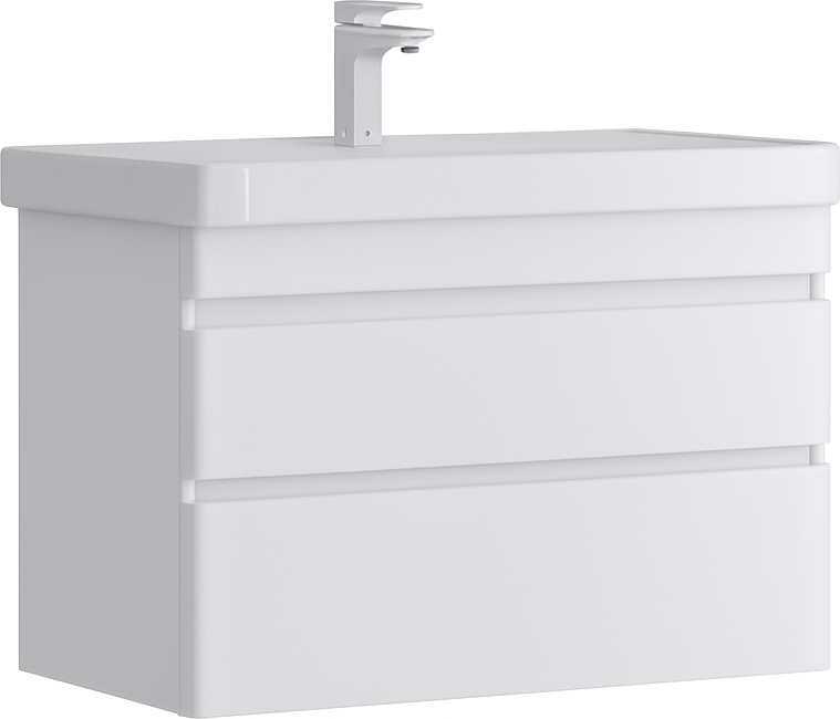 Тумба с умывальником EQUIL Eltoro White 60.2Y 9595 + Volna Найс 60 (подвесная)