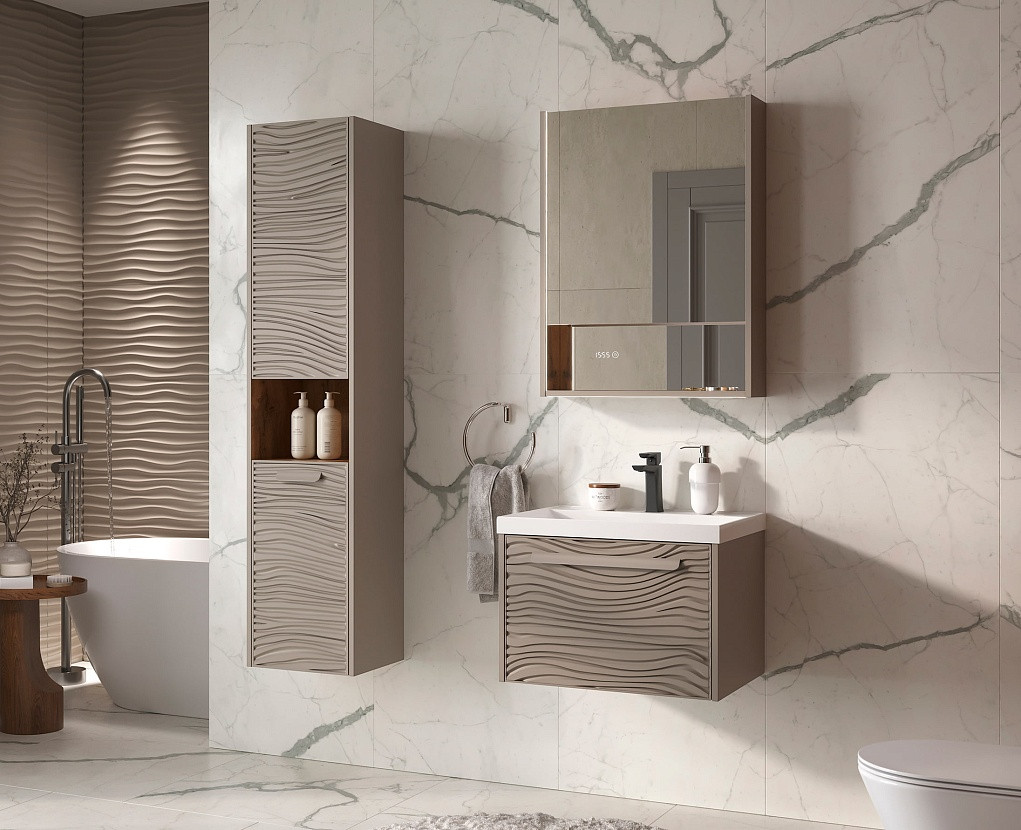 Тумба с умывальником EQUIL Gleam 60.1Y / tpGLEAM60.1Y-25 + Volna Prime 60 (подвесная) — фото 3
